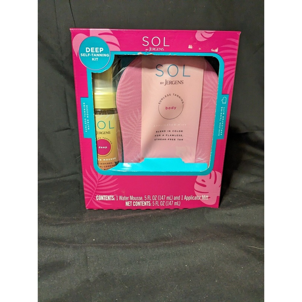 SOL By Jergens Deep Sunless Tanning Water Mousse And Applicator Mit‎ Set